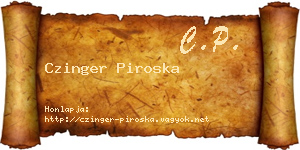 Czinger Piroska névjegykártya